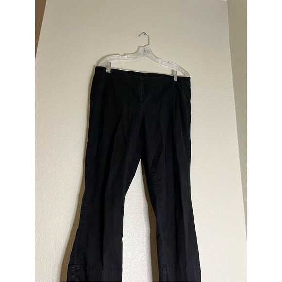 CAbi #928 Black Cotton Capri Pants with Split Hem 10 - Picture 3 of 4